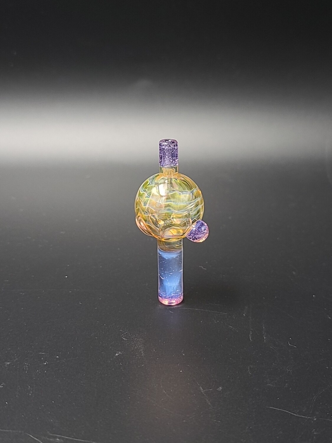 DGL Glass (FL) Fume Bubble Cap w Color Accent - D