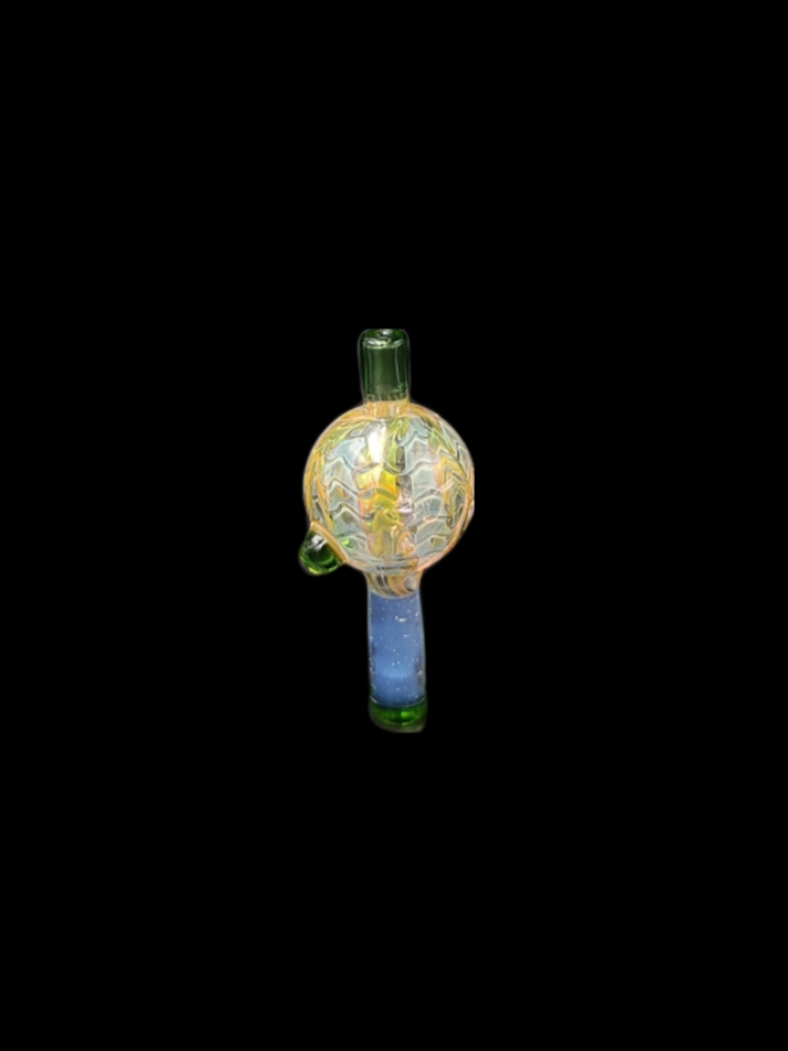 DGL Glass (FL) Fume Bubble Cap w Color Accent - H 