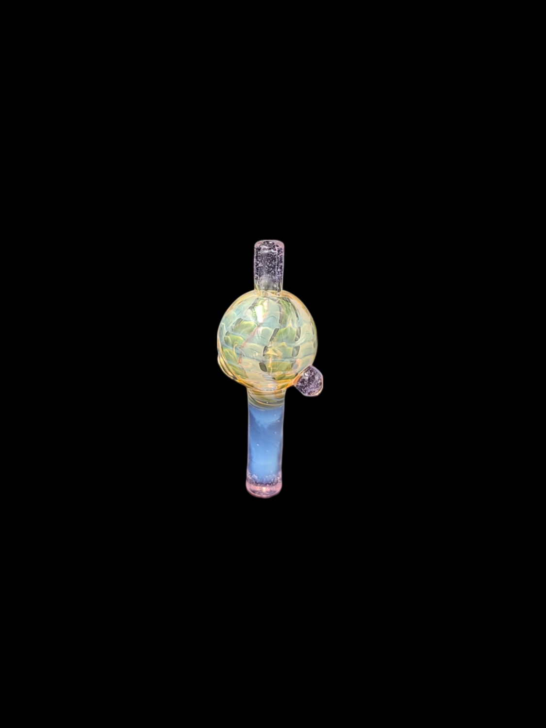 DGL Glass (FL) Fume Bubble Cap w Color Accent - M 