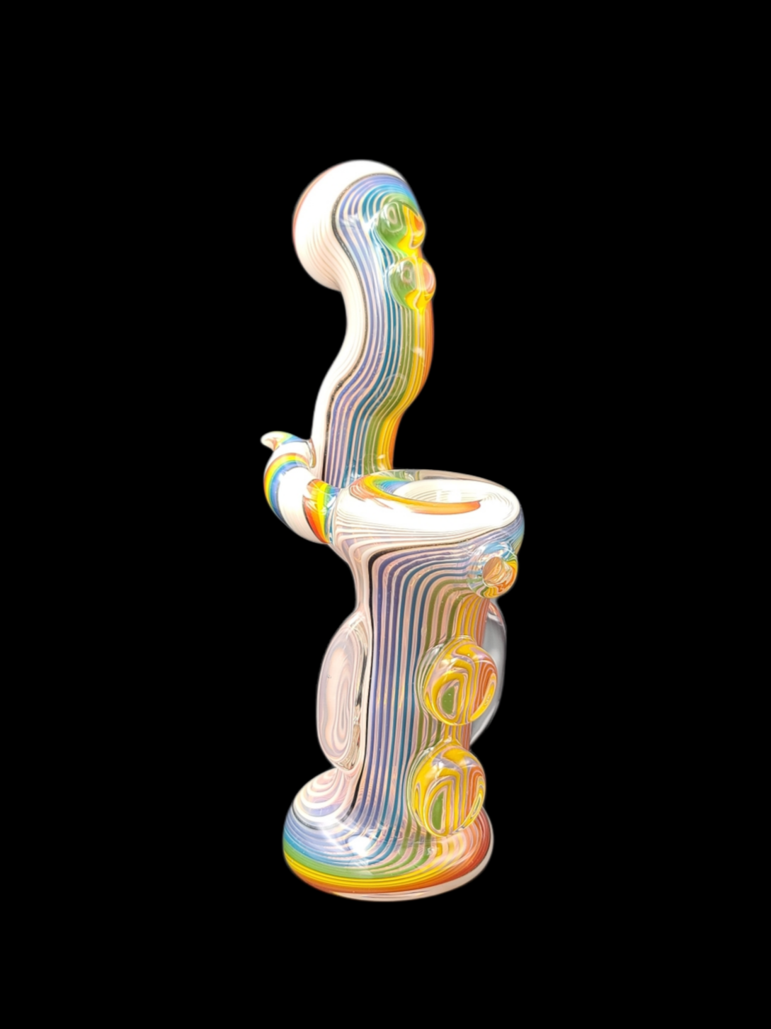 Torcher Glass (OR) CF Watson Bubbler - Rainbow to White