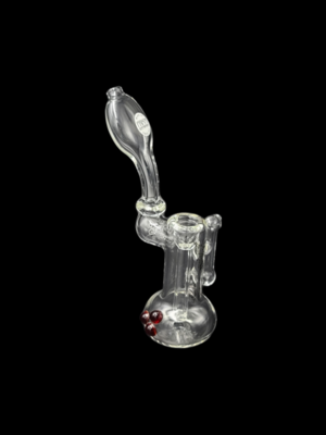 Prism Glassworks (NY) - Clear Bubbler - Red Dots
