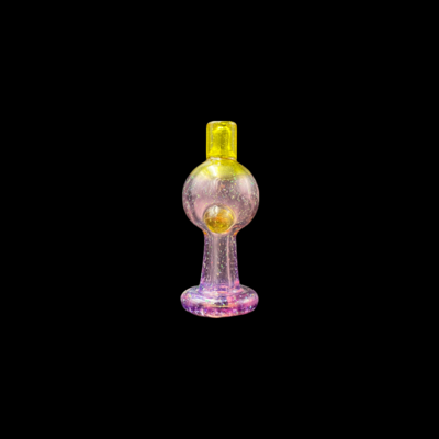 CreepySpooky Glass (FL) - Purple and Yellow Crushed Opal Bubble Cap