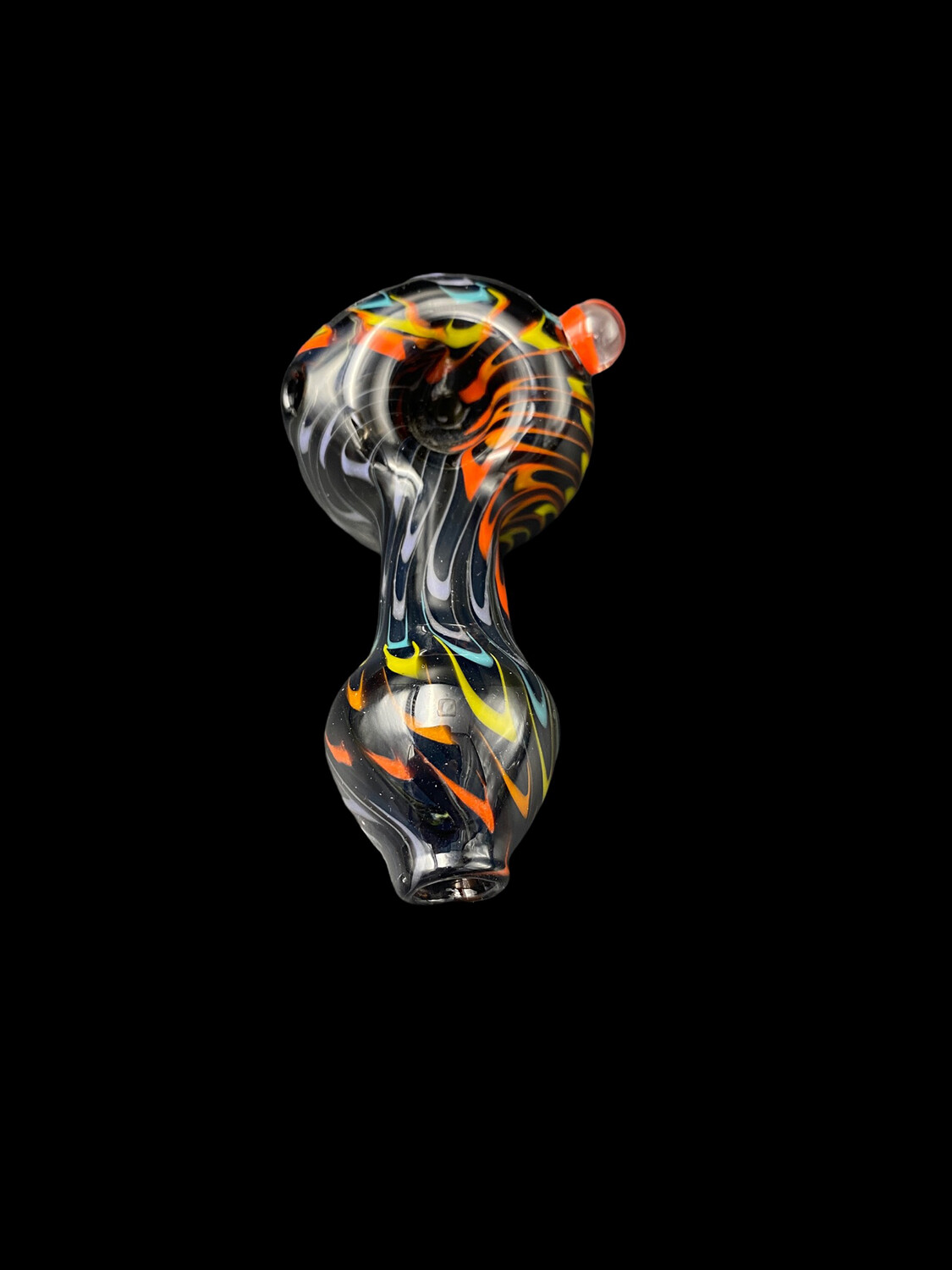 Hot Mess Glass (VT) - Dark Rainbow Spoon w/ Orange Accent