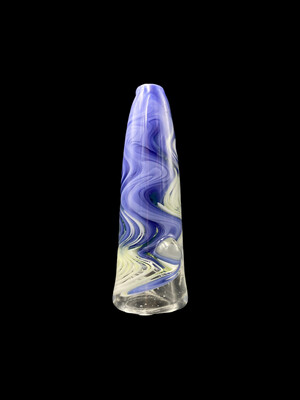 CreepySpooky Glass (FL) - Blue to UV Swirl Chunky Chillum