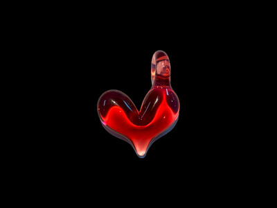 KT Scissorbaby (FL) Single Color Heart Pendant A