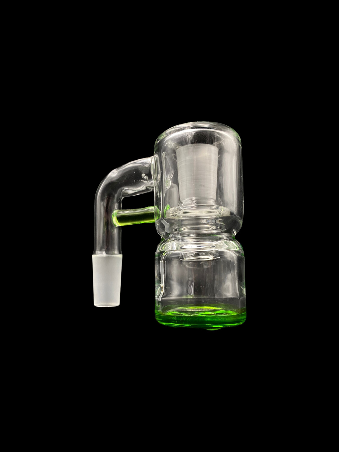 Faceless Glass - Green Accented Dry Catcher 14mm
