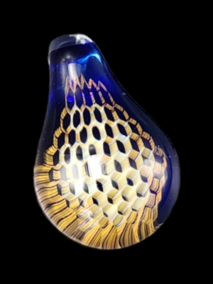 Ryan Teurfs (CA) Solid Drop Honeycomb Pendant - Cobalt