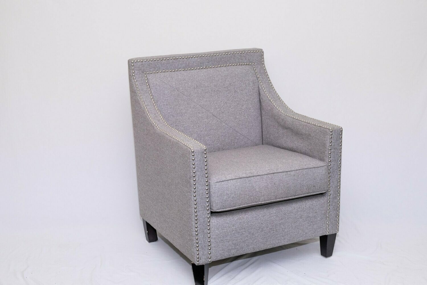 Grey Nailhead Accent Chair