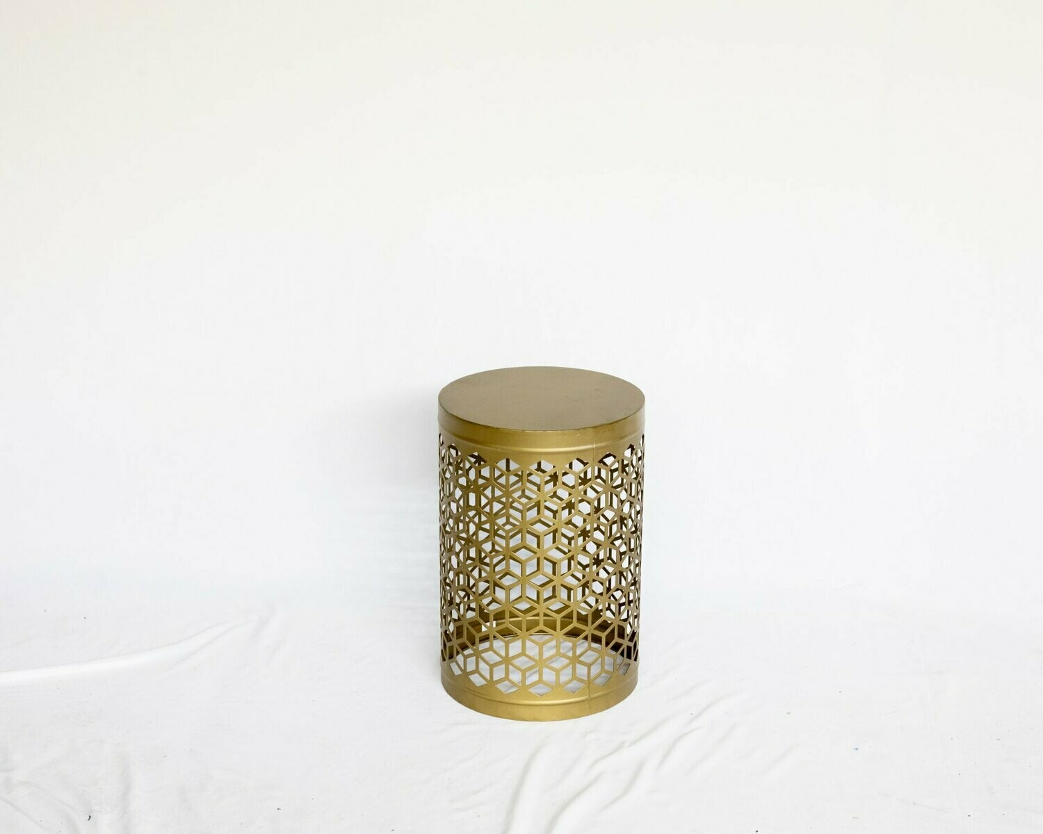 Single Gold Geometric End Table