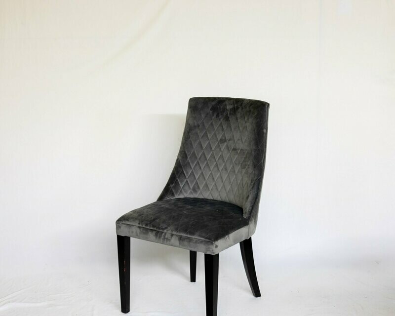 Grey Velour Chair - Set Of 2