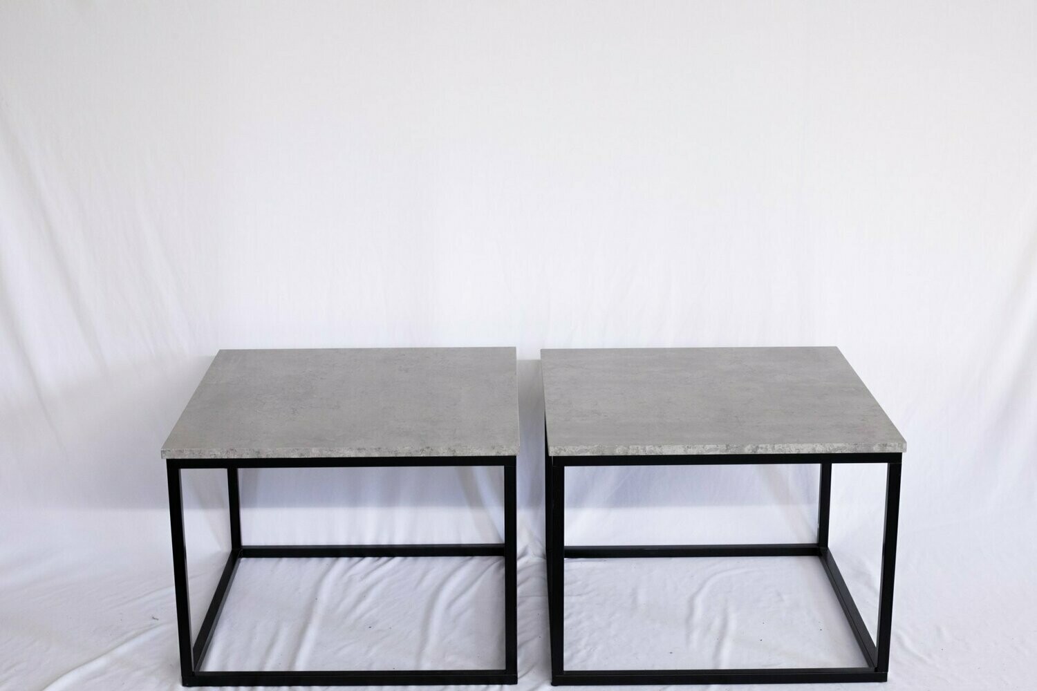 Faux Marble End Table - Set Of 2