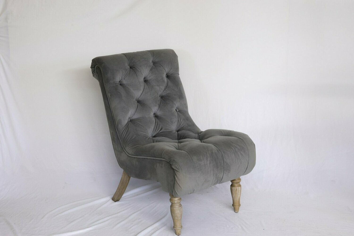 Grey Tufted Chair
