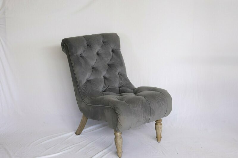 Grey Tufted Chair