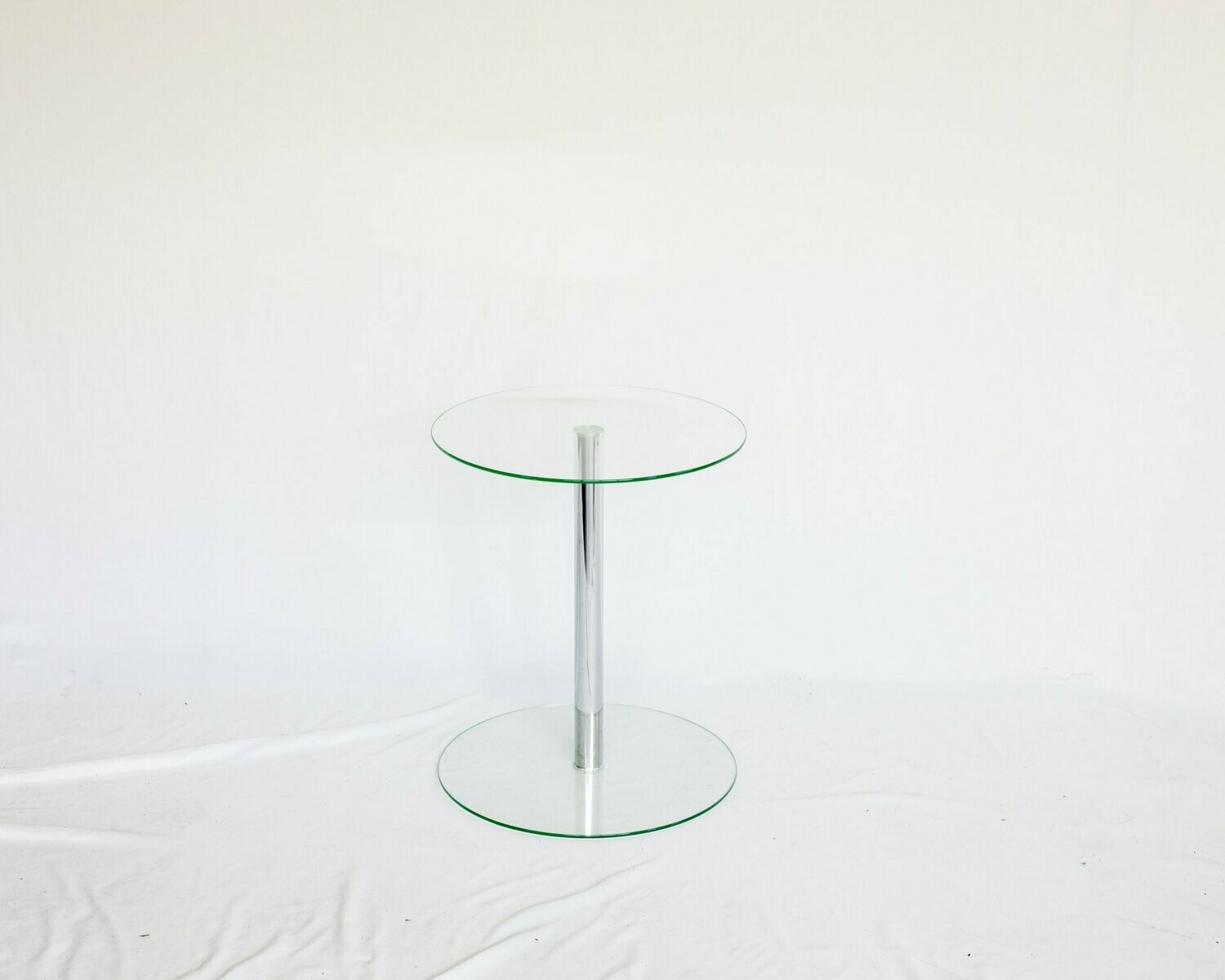 Single Glass On Glass End Table