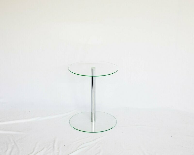 Single Glass On Glass End Table