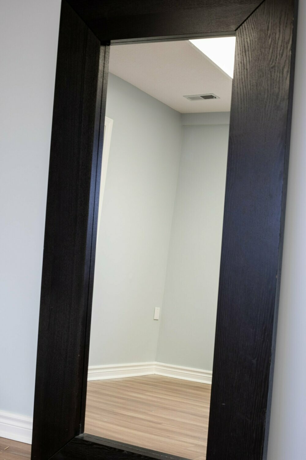 Oversized Black Wood Standing Mirror