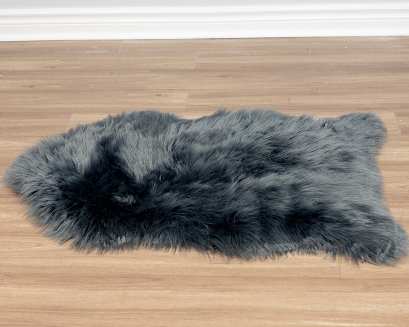 Dark Grey Faux Sheepskin