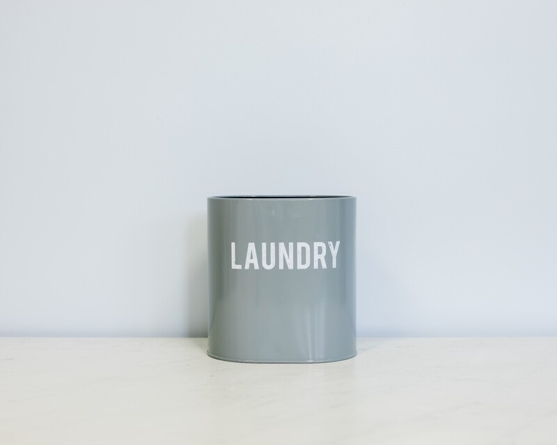 Grey Metal Laundry Tin