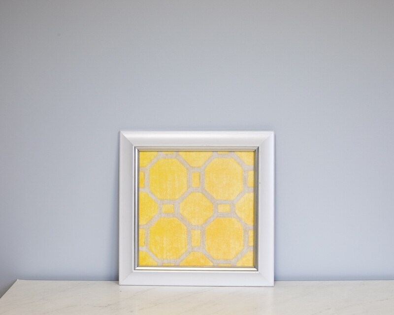Yellow & Silver Geometric Print