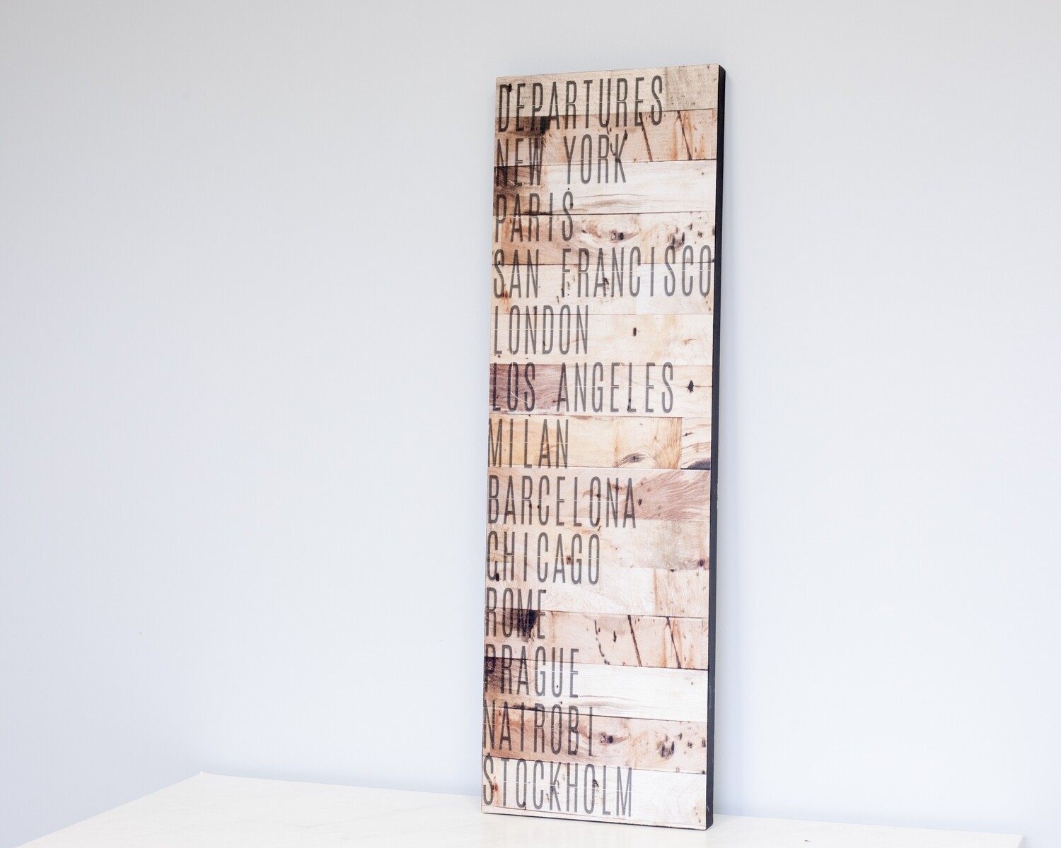 Big Cities Faux Wood Print