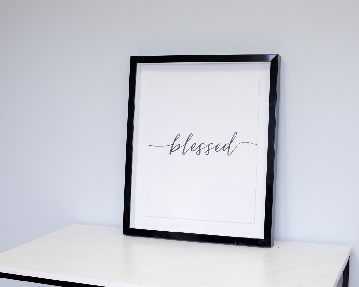 Blessed Glass Print In Black & White