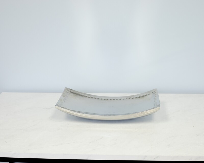 Curved Silver Studded Tray