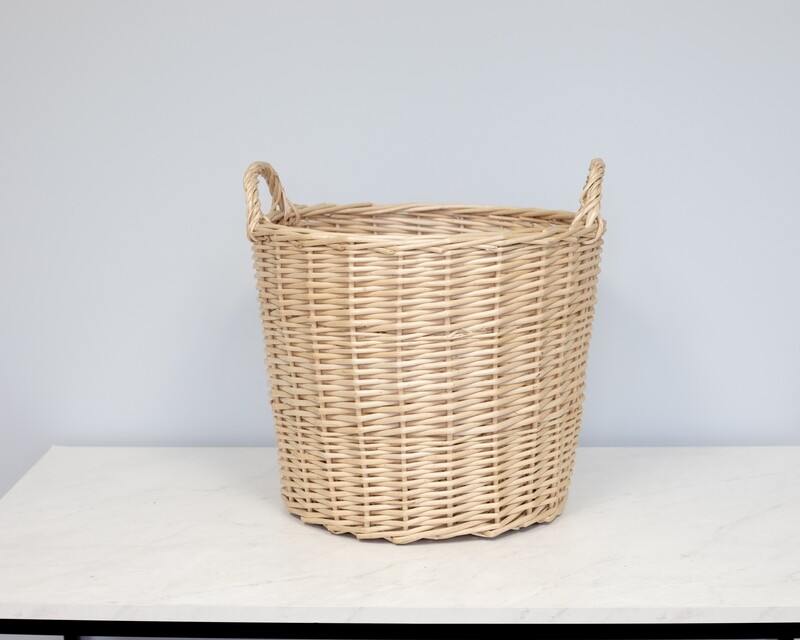 Blonde Wicker Floor Basket