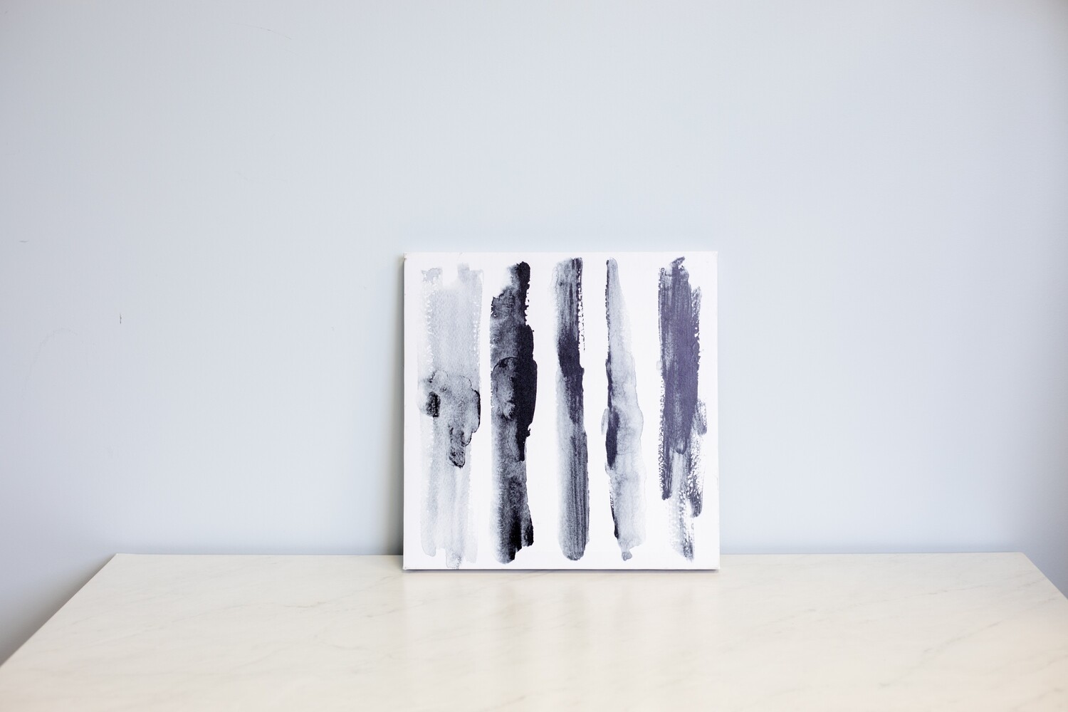 Black & Grey Smudge Lines Canvas