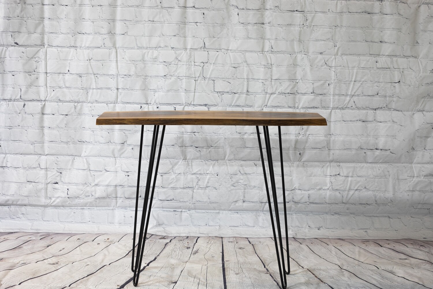 Live Edge Hairpin Leg Console Table