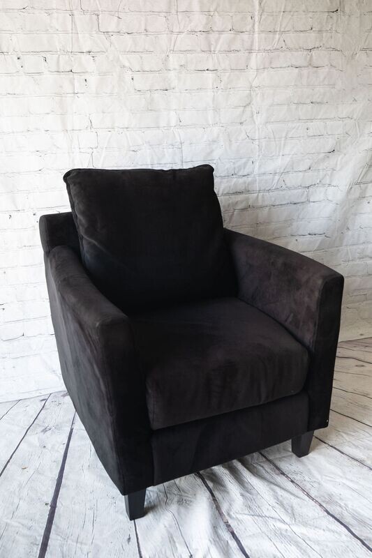 Black Velour Accent Chair
