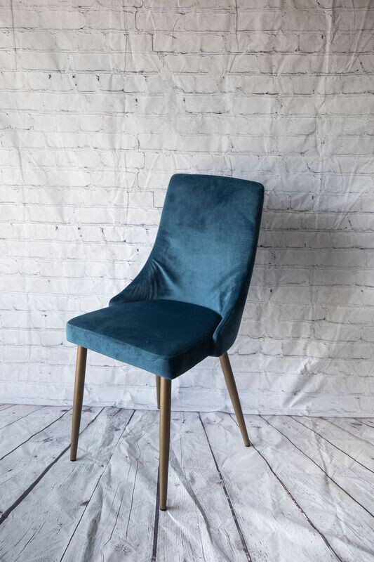 Blue & Gold Chairs - Set Of 2