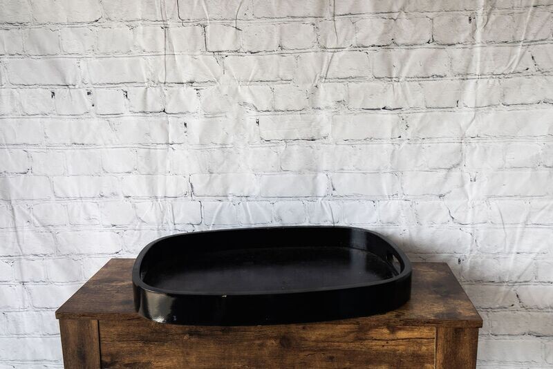 Black Wooden Tray