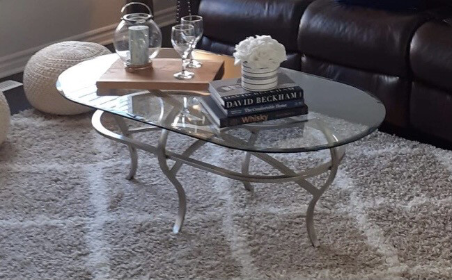 Oval Glass Coffee Table 