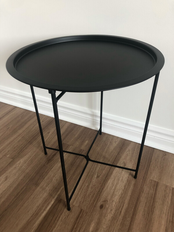 Sleek Black Metal End Table - Set Of 2