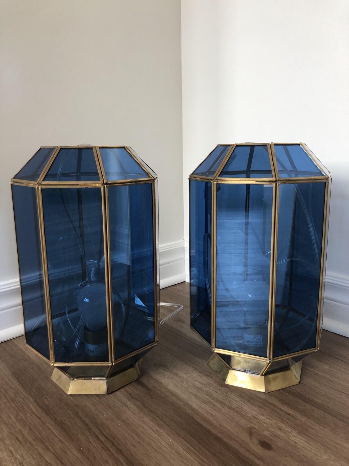 Blue & Gold Boho Lamp - Set Of 2