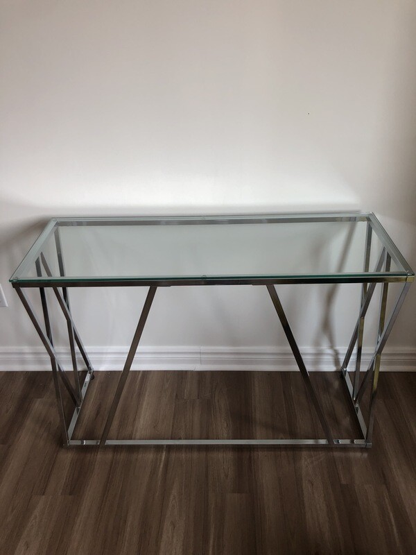 Glass & Chrome Console Table