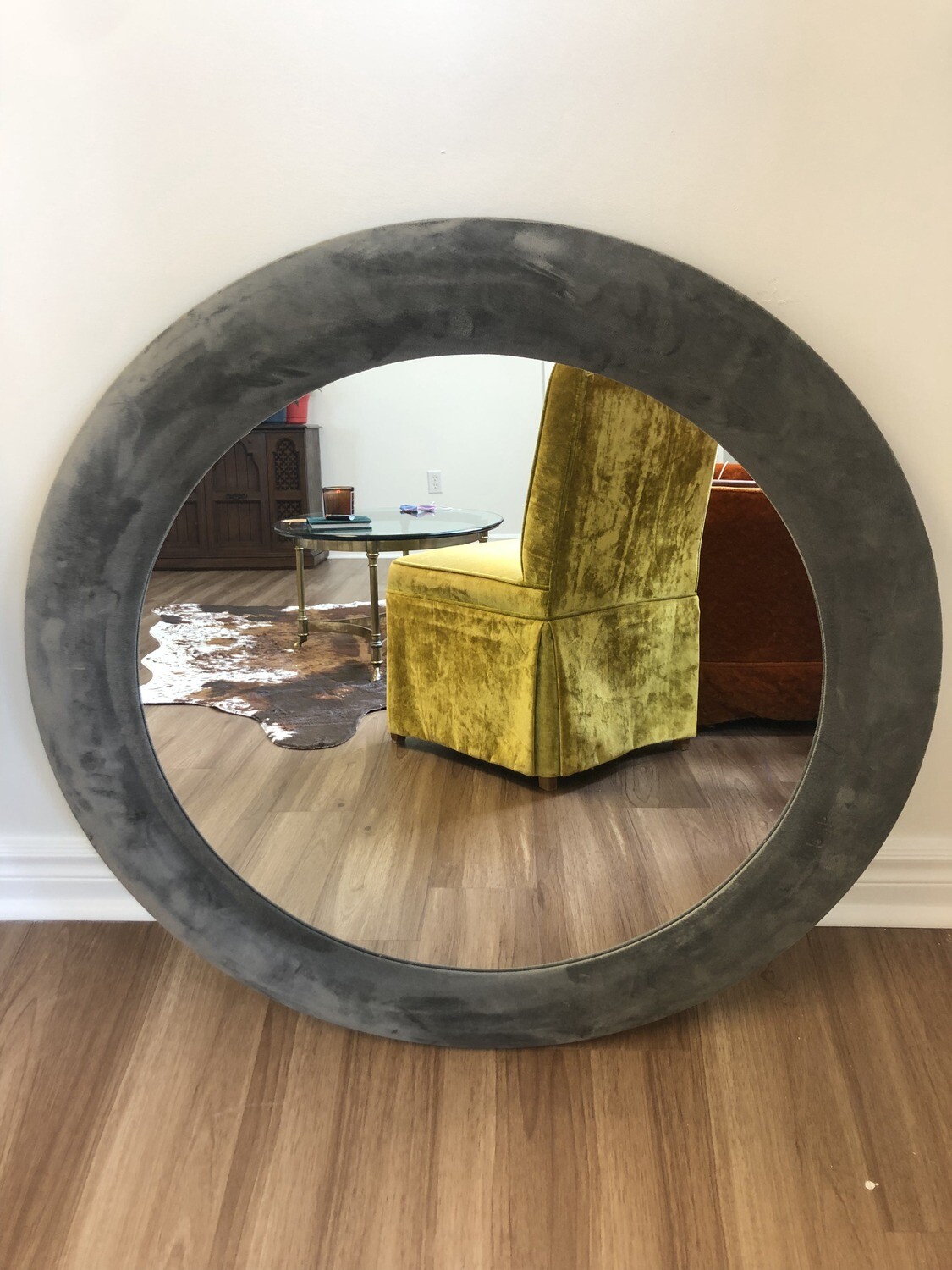 Grey Suede Mirror