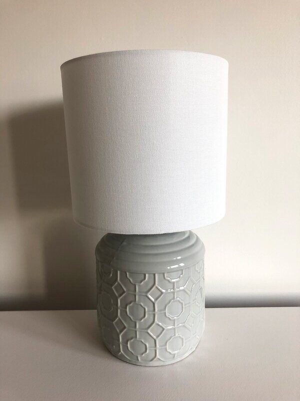 Soft Grey Patterned Lamp