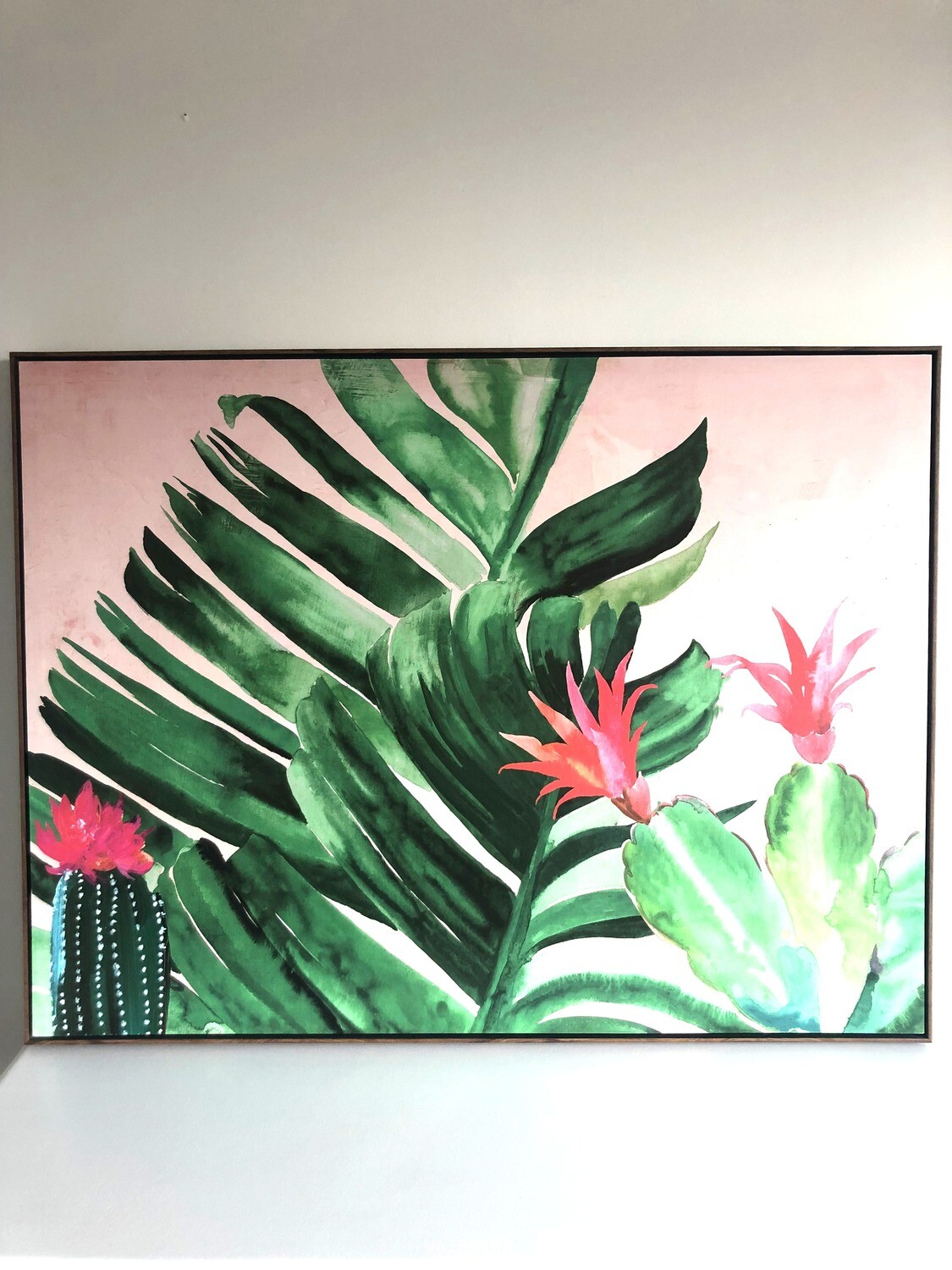 Palm Leaves & Cacti Framed Canvas