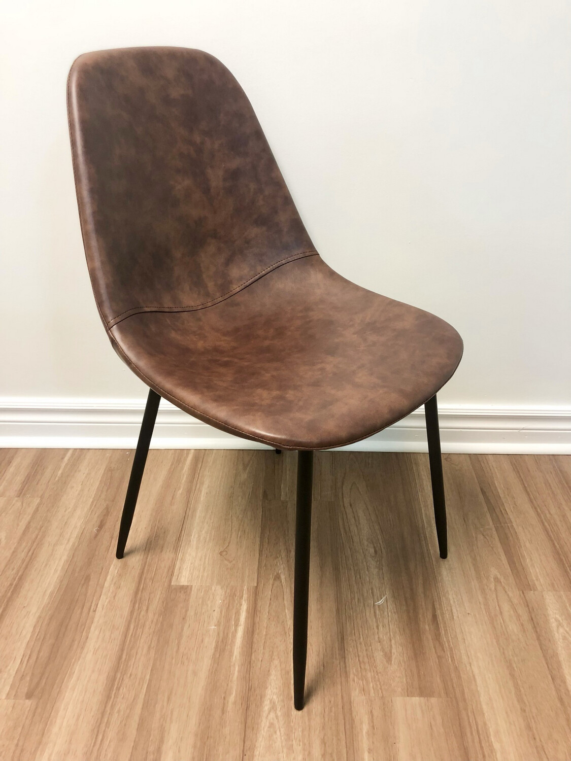 Brown Faux Leather Dining Chairs - Set Of 2