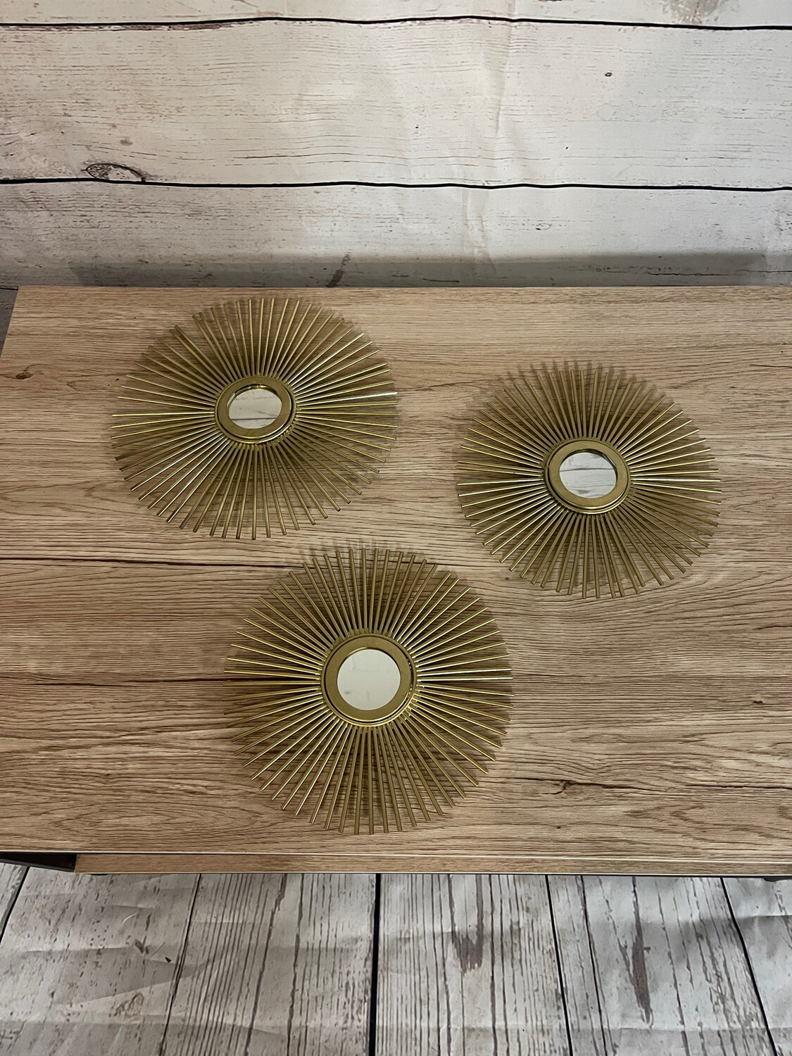 Gold Starburst Mirror - Set Of 3