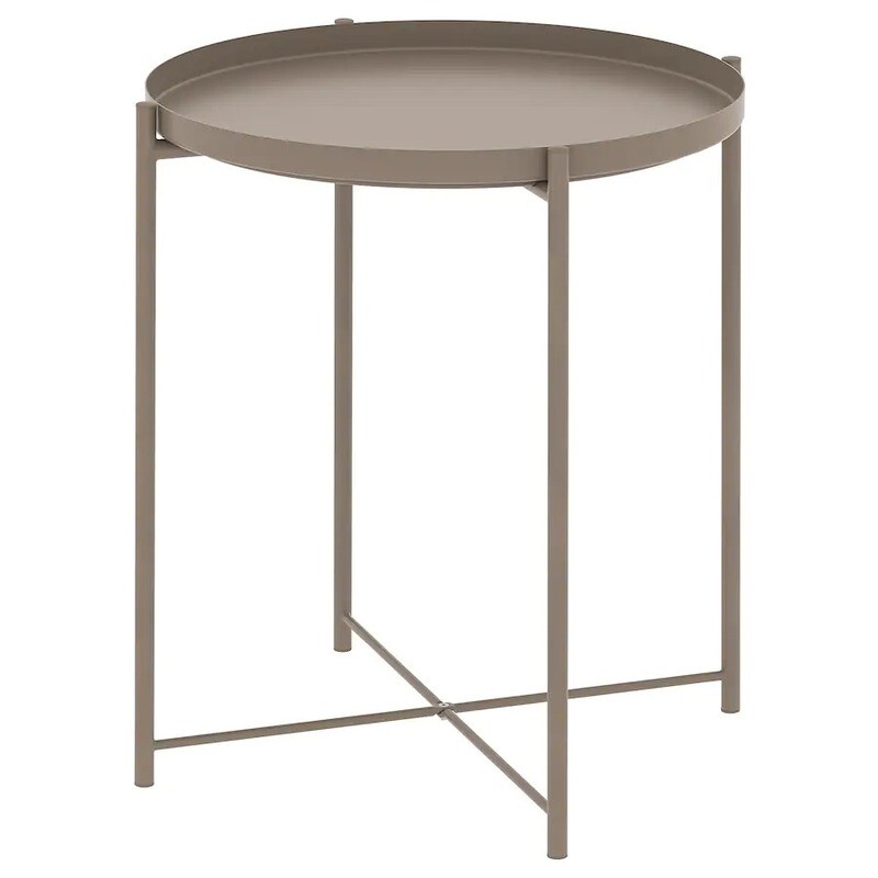 Beige Metal End Table - Set Of 2