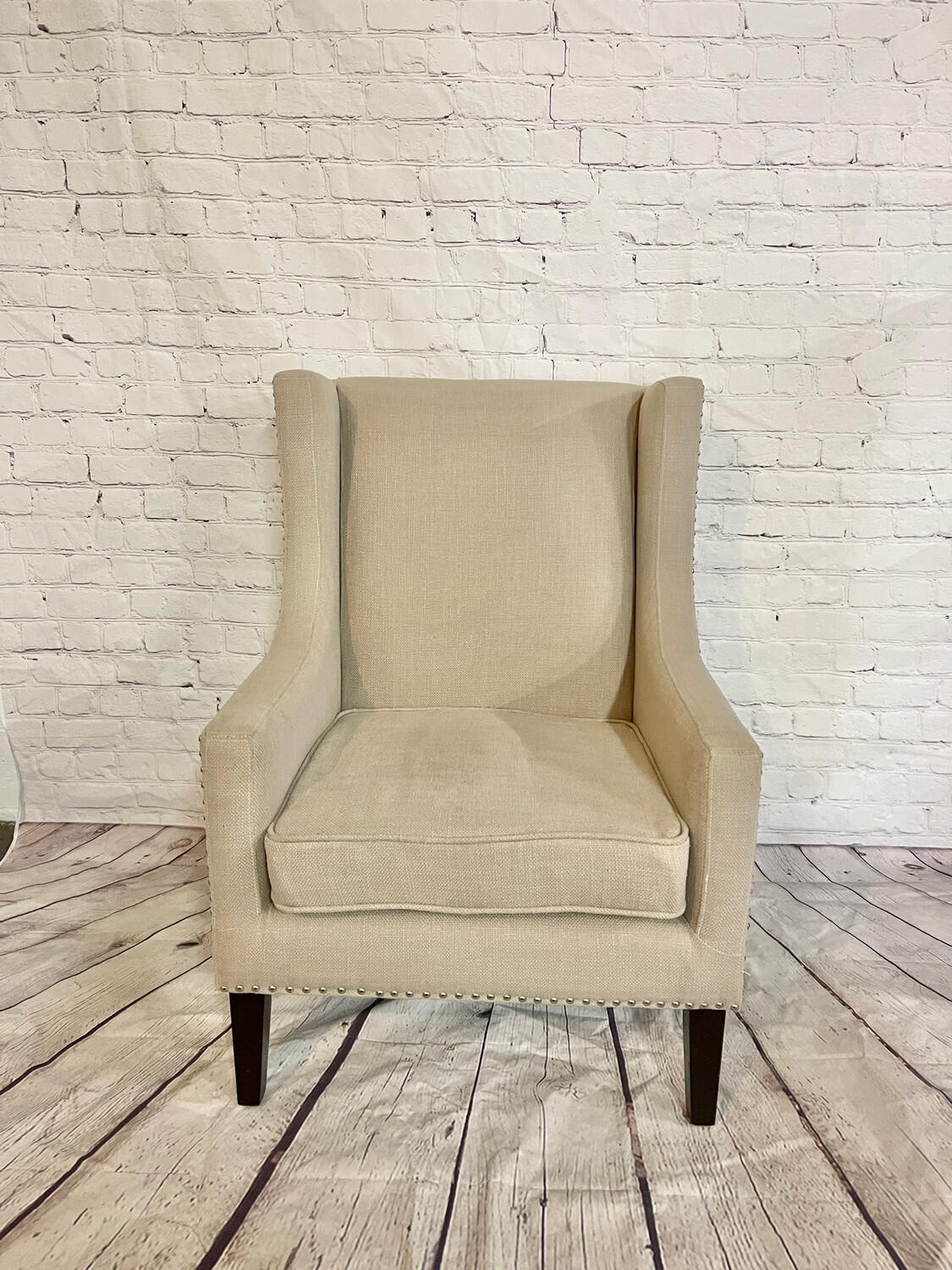 Cream Wingback Nail Head Trim Chair - Set Of 2