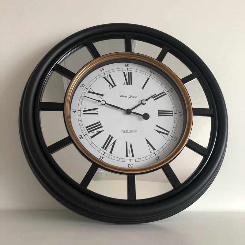 Black & Bronze Mirrored Clock