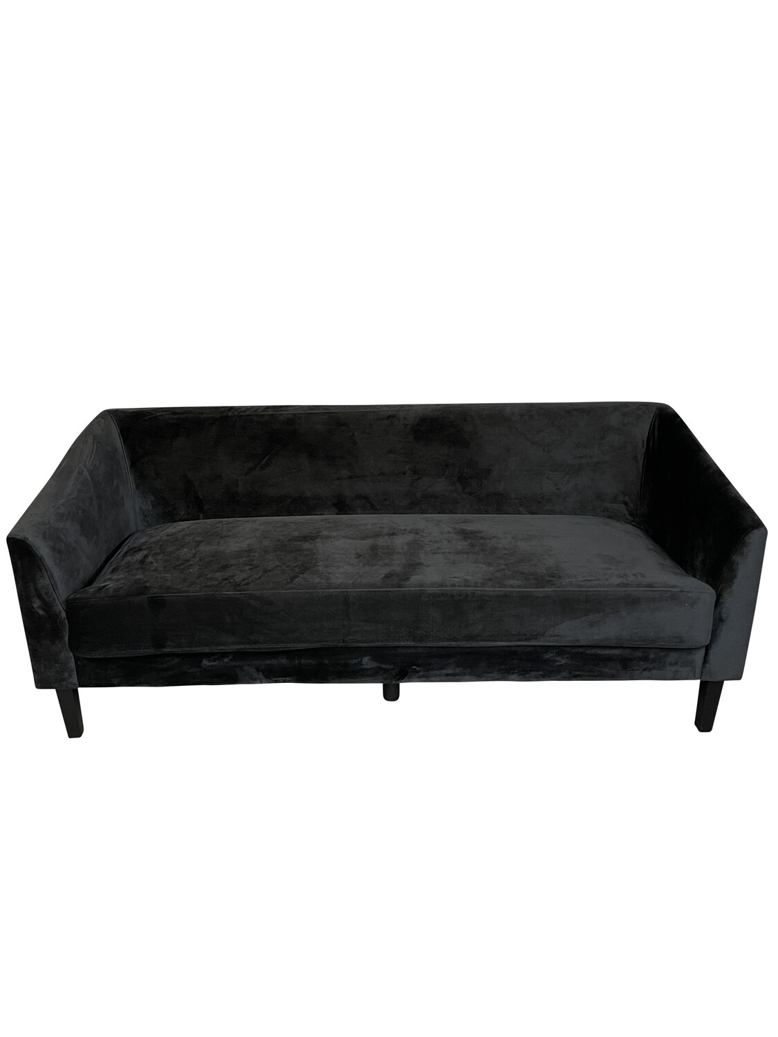 Chic Black Velour Sofa