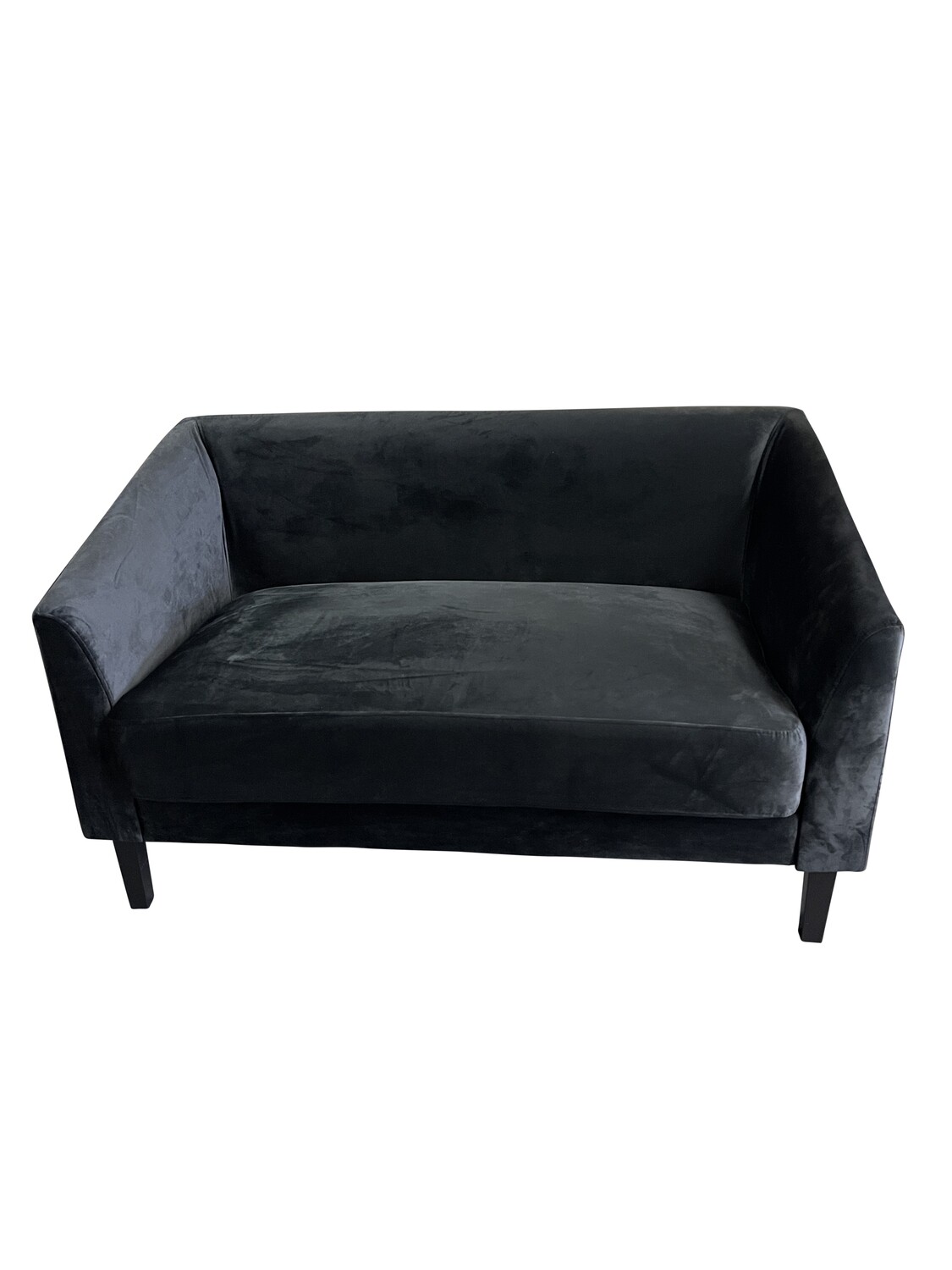 Black Velour Loveseat