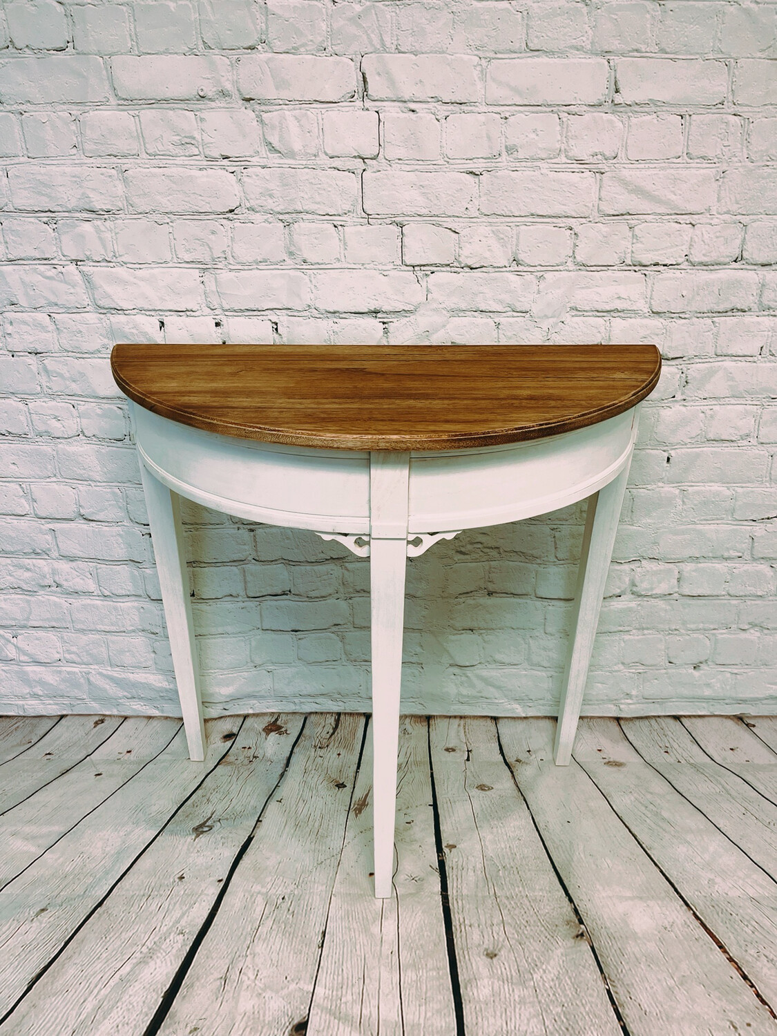 Rustic Half Moon Console Table