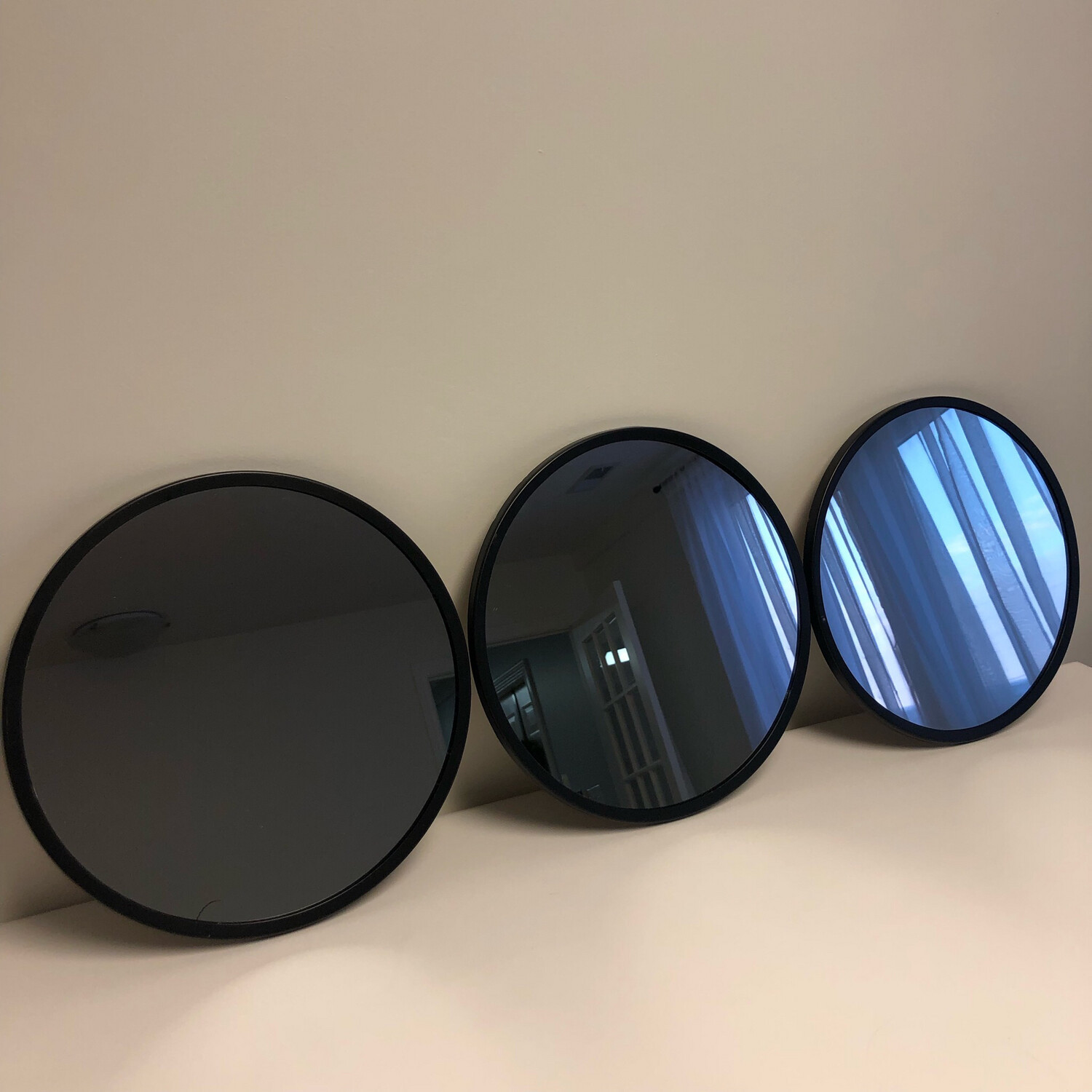 Black Framed Mirror - Set Of 3