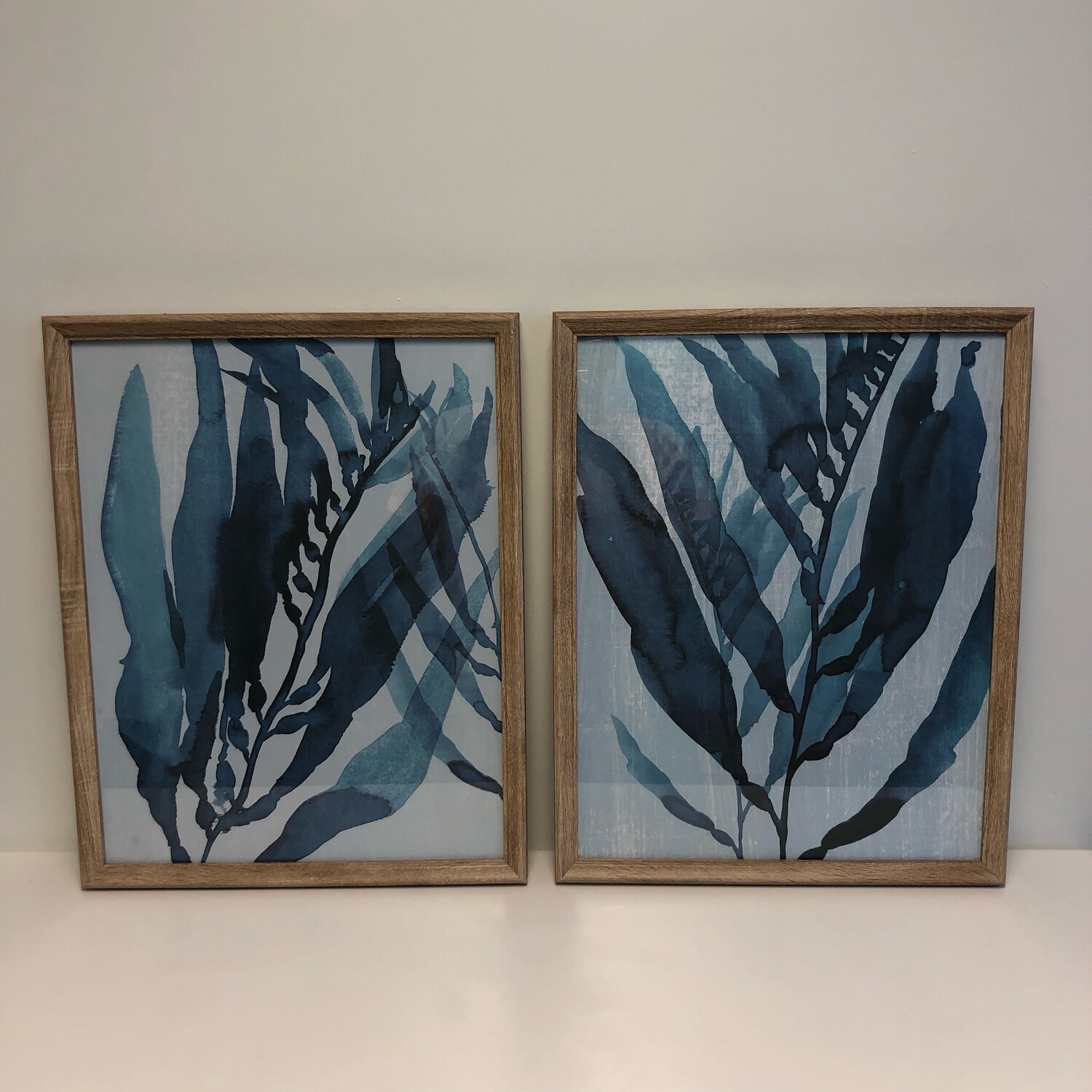 Blue Leaf Art - Set Of 2