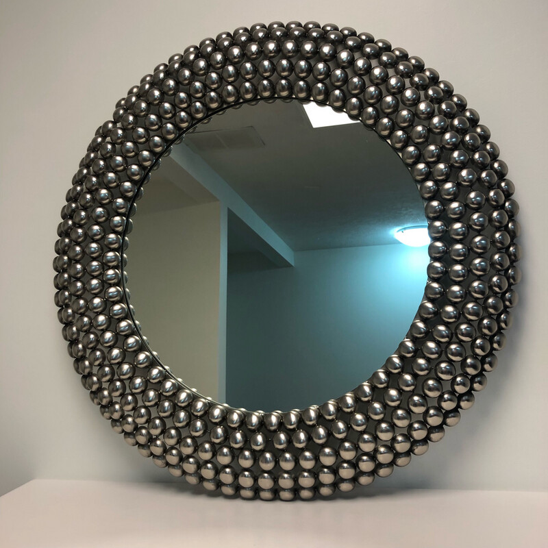 Metal Bubble Framed Mirror